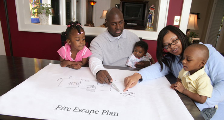 Fire escape plan for home in Houston TX